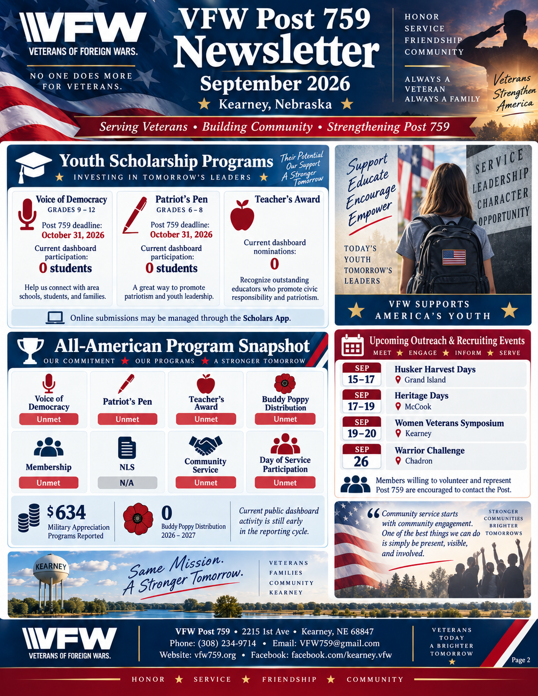 VFW Post 759 September 2026 Newsletter - Page 2