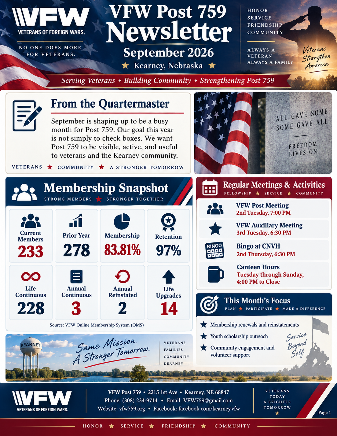 VFW Post 759 September 2026 Newsletter - Page 1